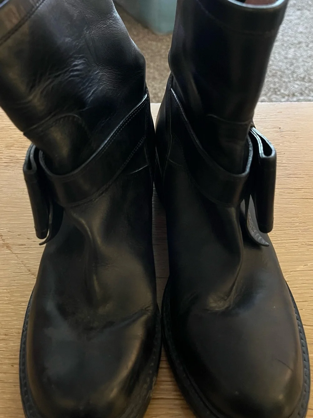 RED Valentino Black Italian Leather Bow Moto Ankle Boots - Made in Italy